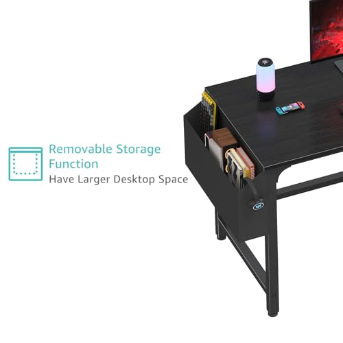 White 55 Inch Computer Desk with Fabric File Drawers Cabinet F14642