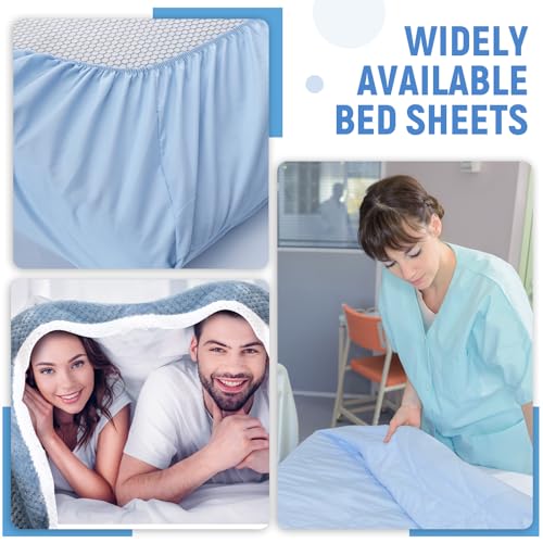 4 Pcs Hospital Bed Sheets Set, Soft Knitted Standard Sheets, Blue P312562