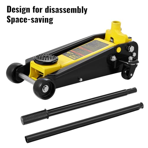 3 Ton Low Profile Steel Floor Jack with Quick Lift Pump, 5.12"-20" Lifting Range R505