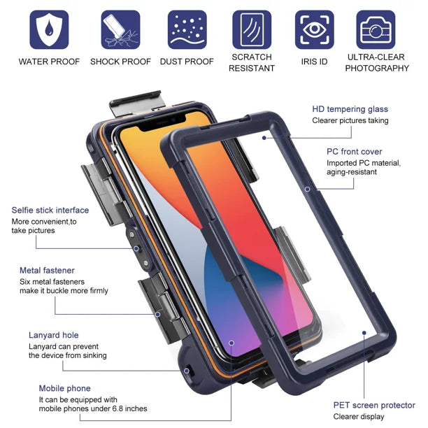Waterproof Protective Case for Phones Up to 6.9 Inch J824