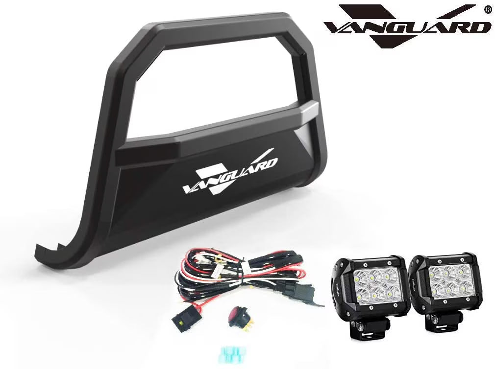 Black Powdercoat Bull Bar with 2.5in Cube LED Kit E364