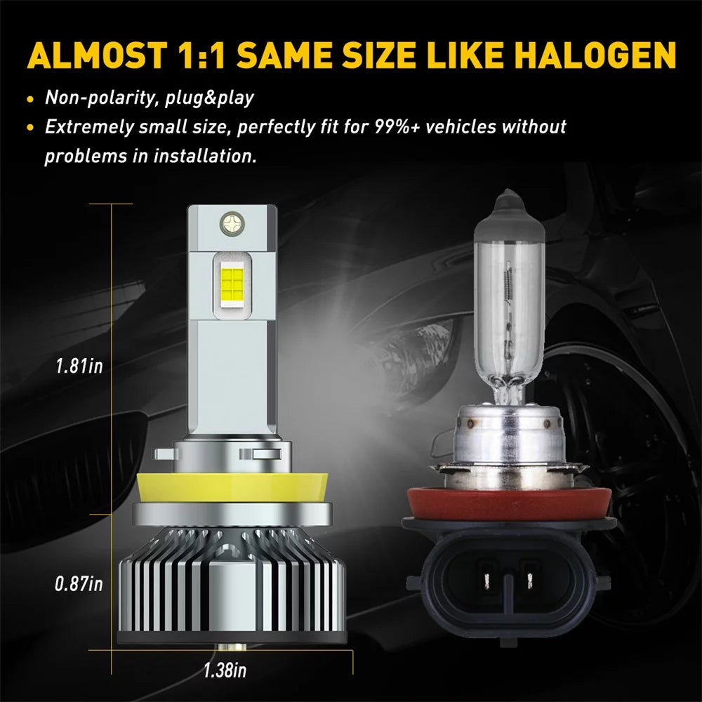 H11 LED Headlight Bulb 6500K Cool White Pack of 2 C393