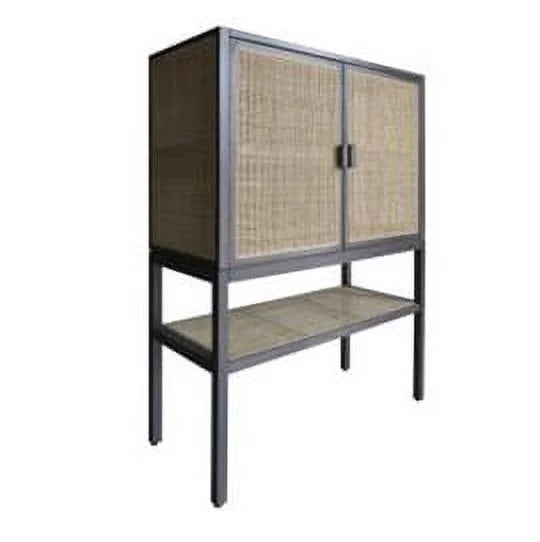 Pine Wood Cabinet with Rattan G1033