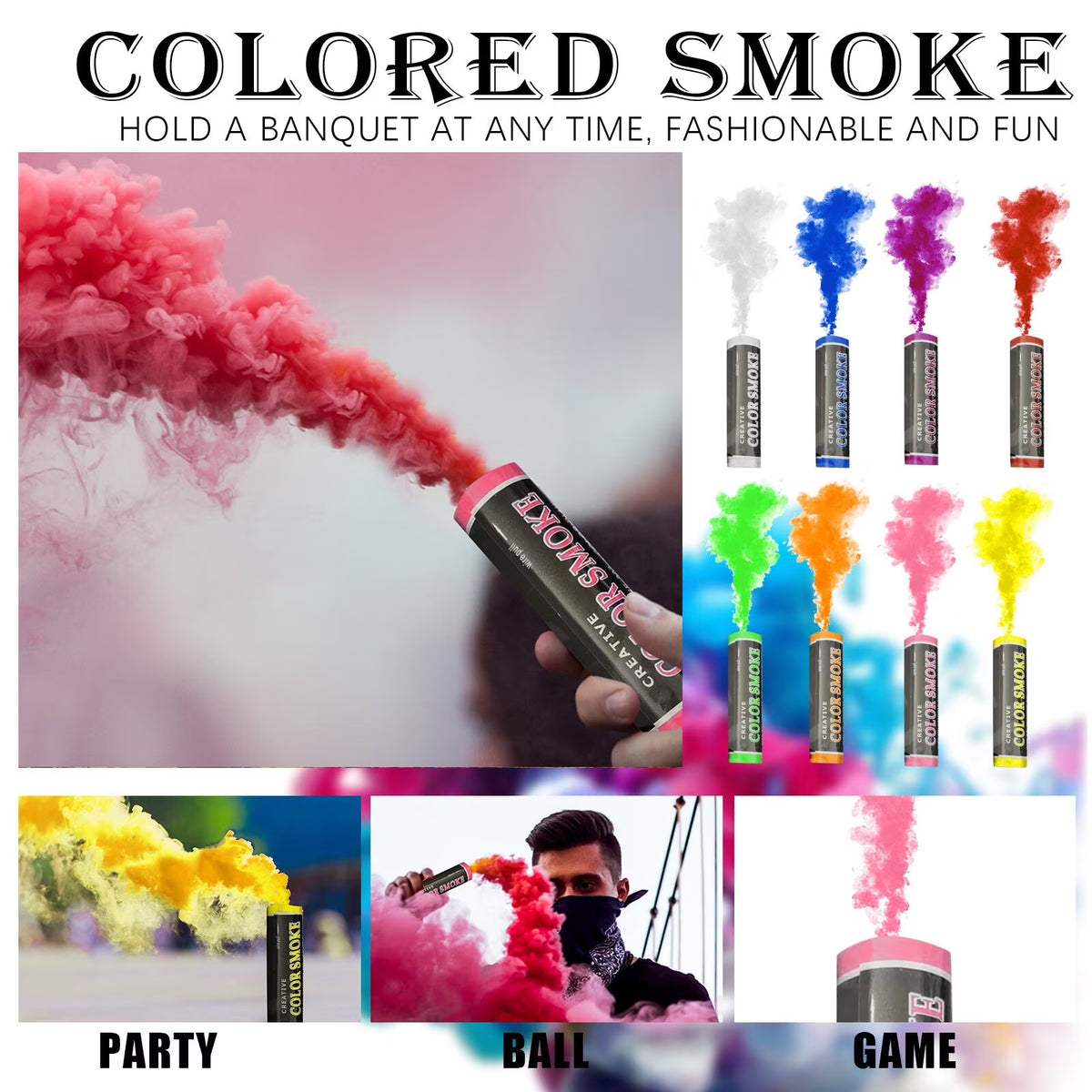 8PC Handheld Colorful Disposable Smoke Machine A66515
