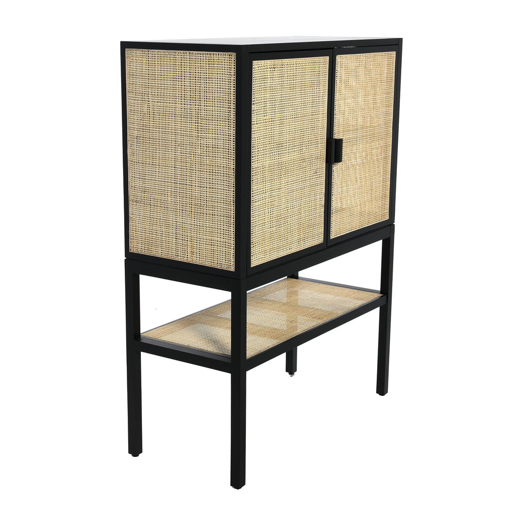 Pine Wood Cabinet with Rattan G1033