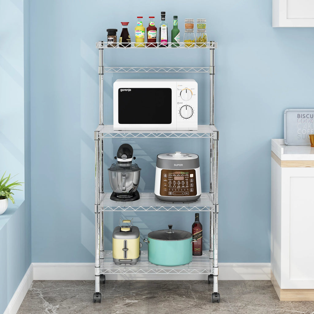 4-Tier Rolling Kitchen Baker's Rack with Storage Shelves X62925