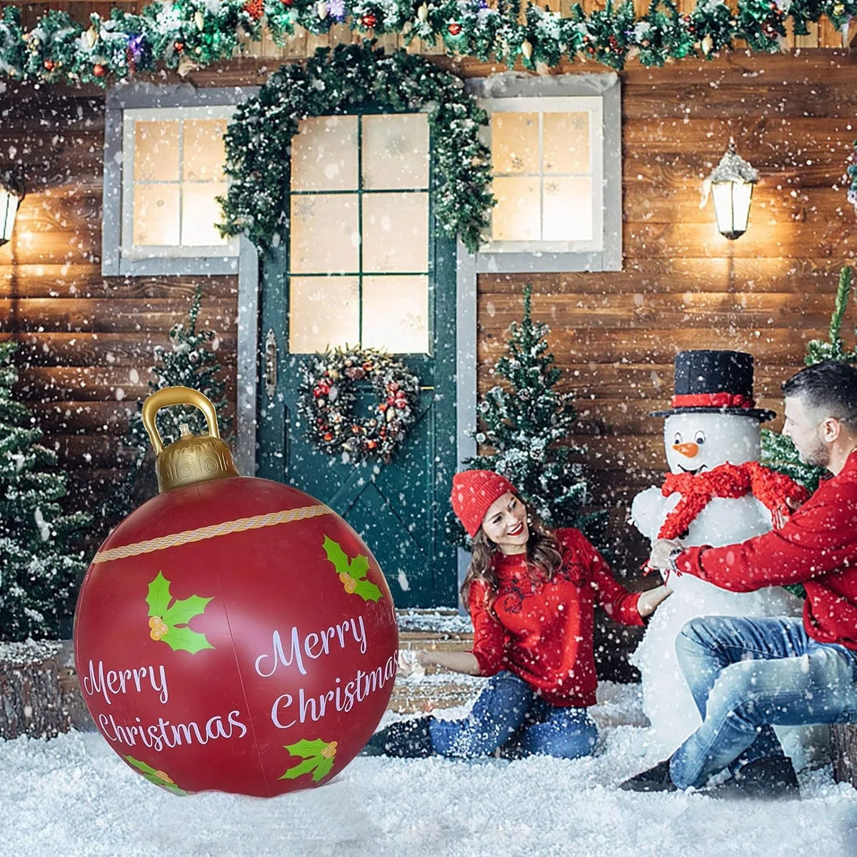 Outdoor Christmas Inflatable Ball PVC 23.6Inch with Pump N4155