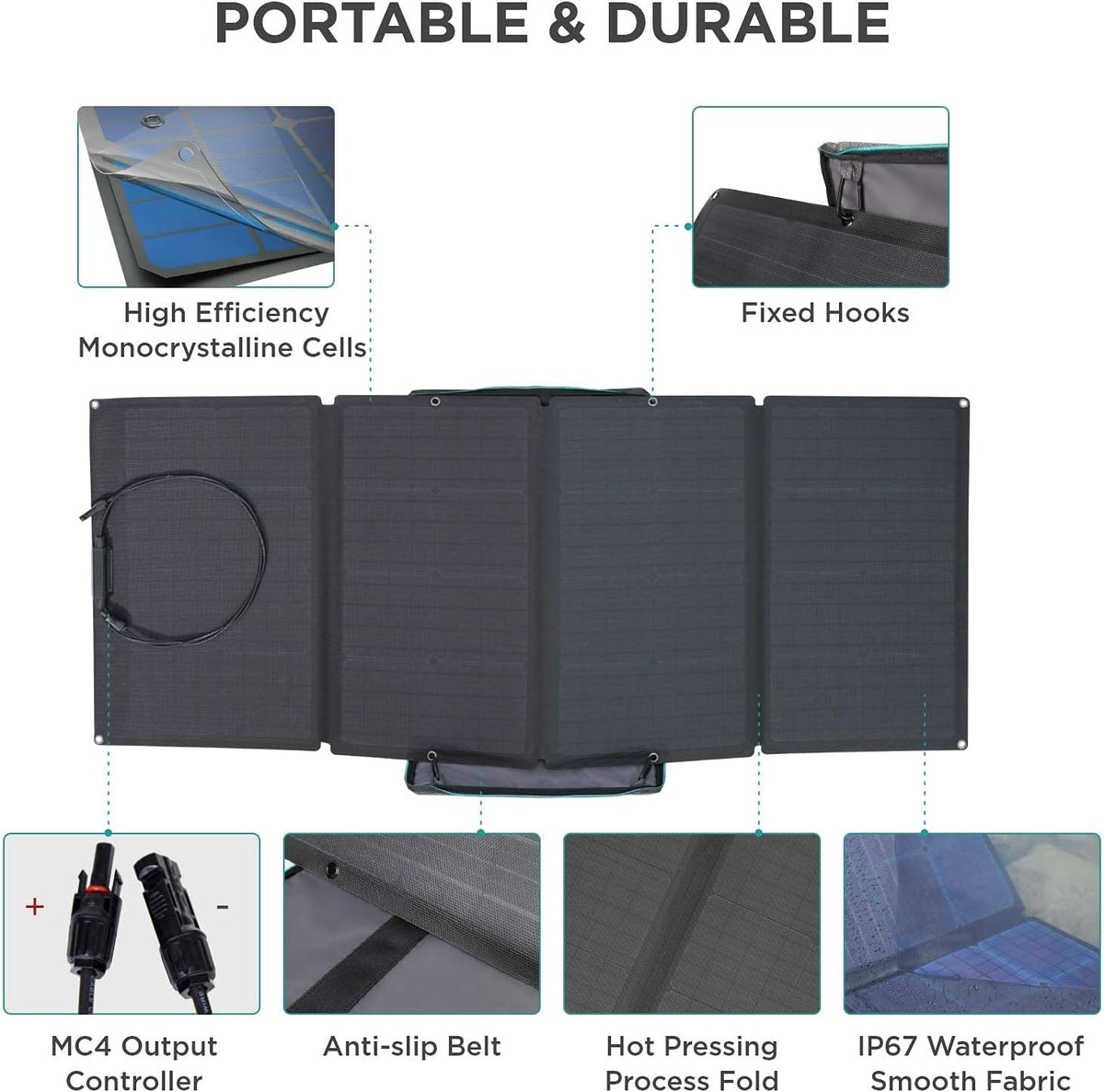 160 Watt Portable Foldable Solar Panel T736