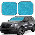 Blue Glitter Windshield Sun Shade 2-Piece Foldable Car Front Window Sunshade X684831
