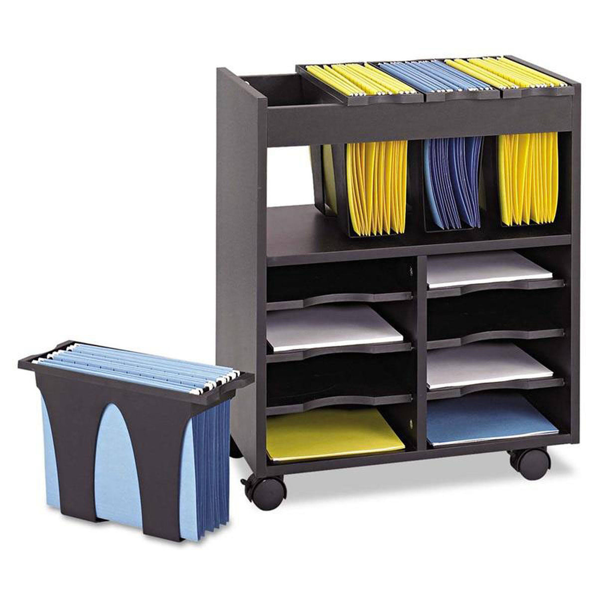 Black Mobile File Cart Q336