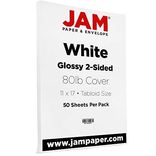 80lb Glossy 2-Sided White Cardstock, 11 x 17, 50 Sheets/Pack R810