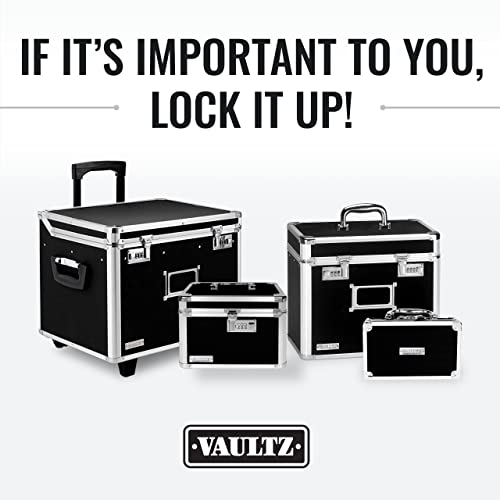 Locking Vinyl Record Storage Box 50 Album Holder Black Y4101