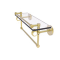 Glass Shelf with Gallery Rail and Towel Bar - Satin Brass / 16 inch M256