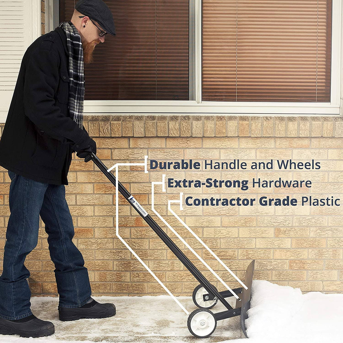 36-Inch Heavy Duty Wheeled Snow Pusher T2293