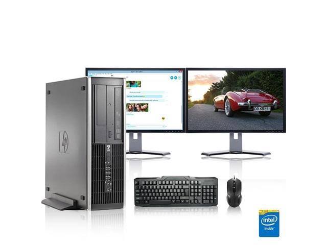 Refurbished Desktop Computer Tower PC 3.0 GHz Core 2 Duo 2GB 250GB HDD Windows 10 Home 17 inch Dual Monitor F95260