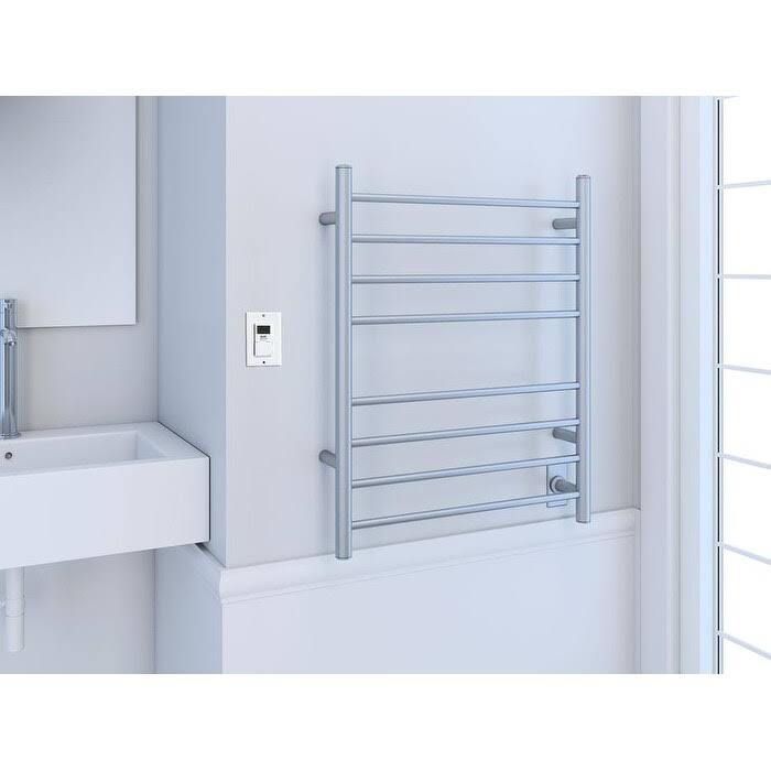 Dual 8-Bar Hardwired and Plug-In Towel Warmer in Brushed Stainless Steel B358449
