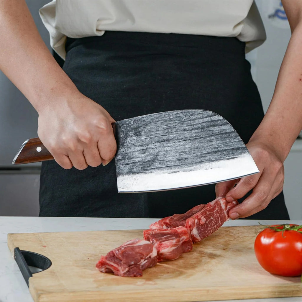 7.4 in Full Tang High Carbon Manganese Steel Meat Cleaver Knife I42605