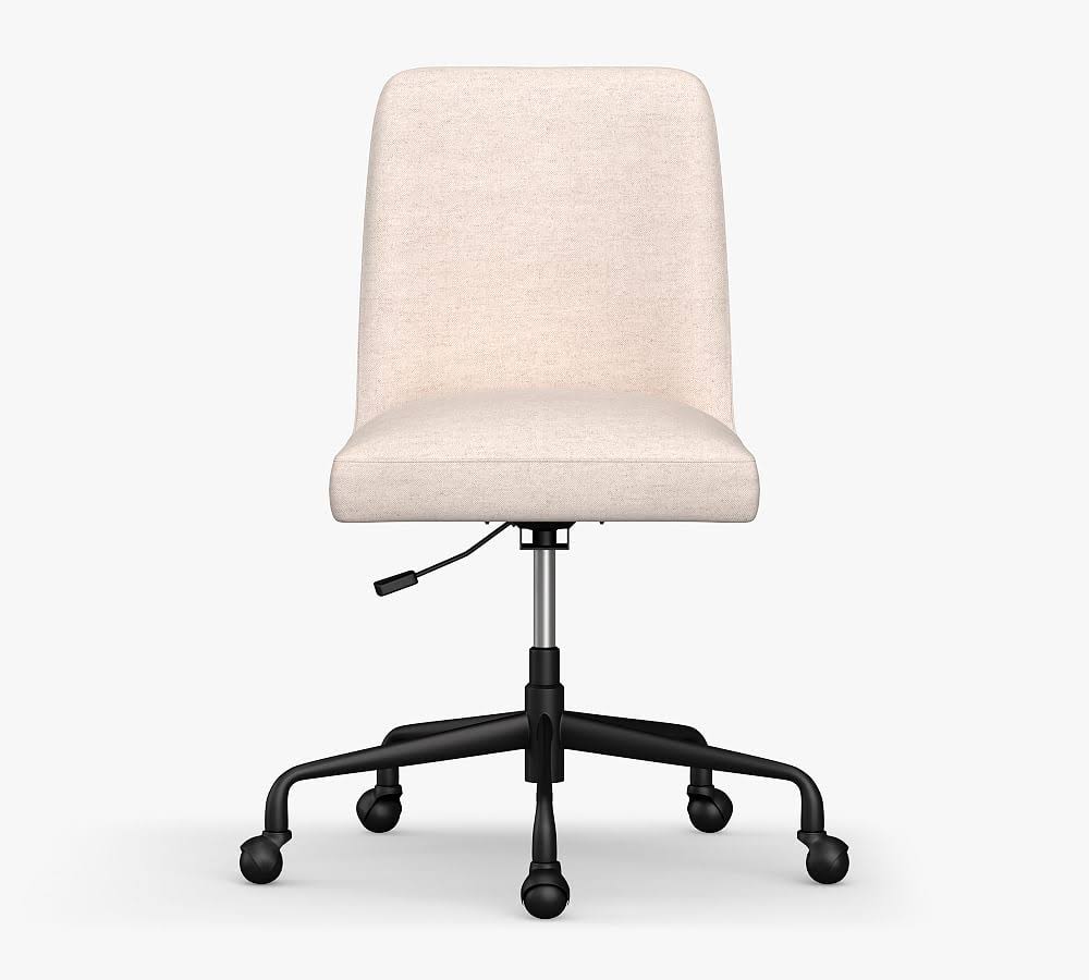 Black Upholstered Rolling Desk Chair A6173