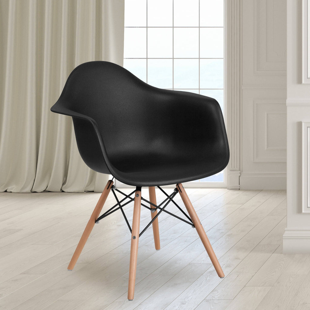 Navy Blue Plastic Arm Chair D588091