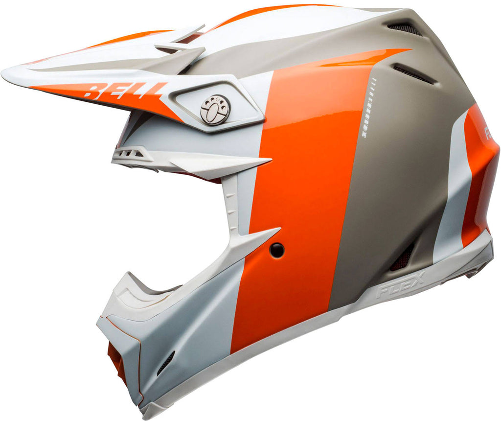 White Orange Sand Moto-9 Helmet Y946