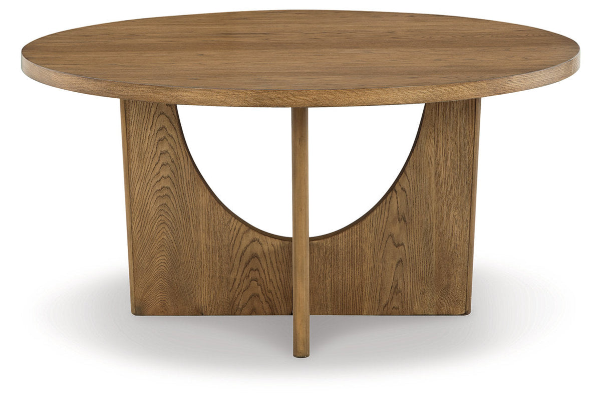Round Wood Dining Table in Natural Light Brown X13410