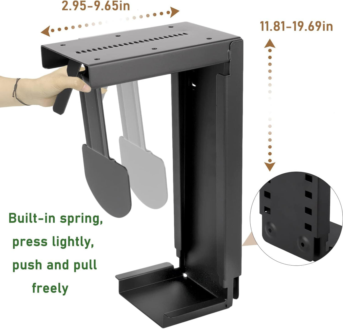 Adjustable Under Desk Mount PC Computer Case Holder Pack of 2 U999