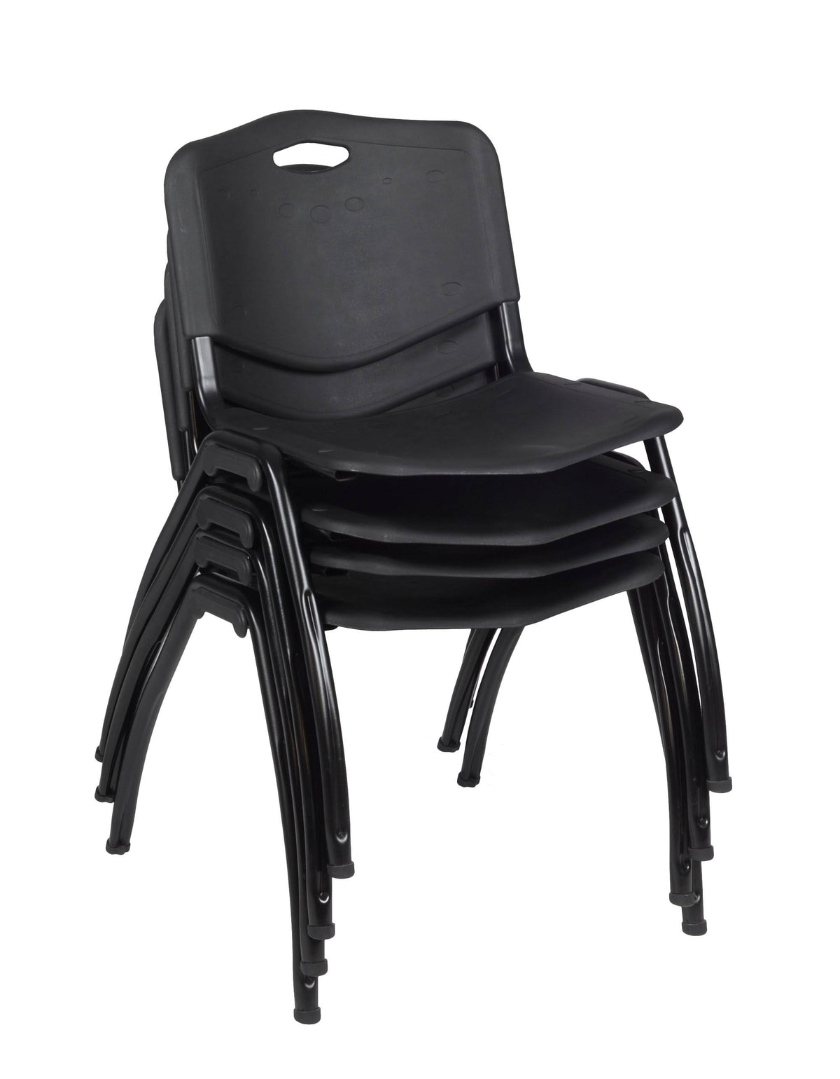 42x22 Round Breakroom Table & 4 Stack Chairs D925704
