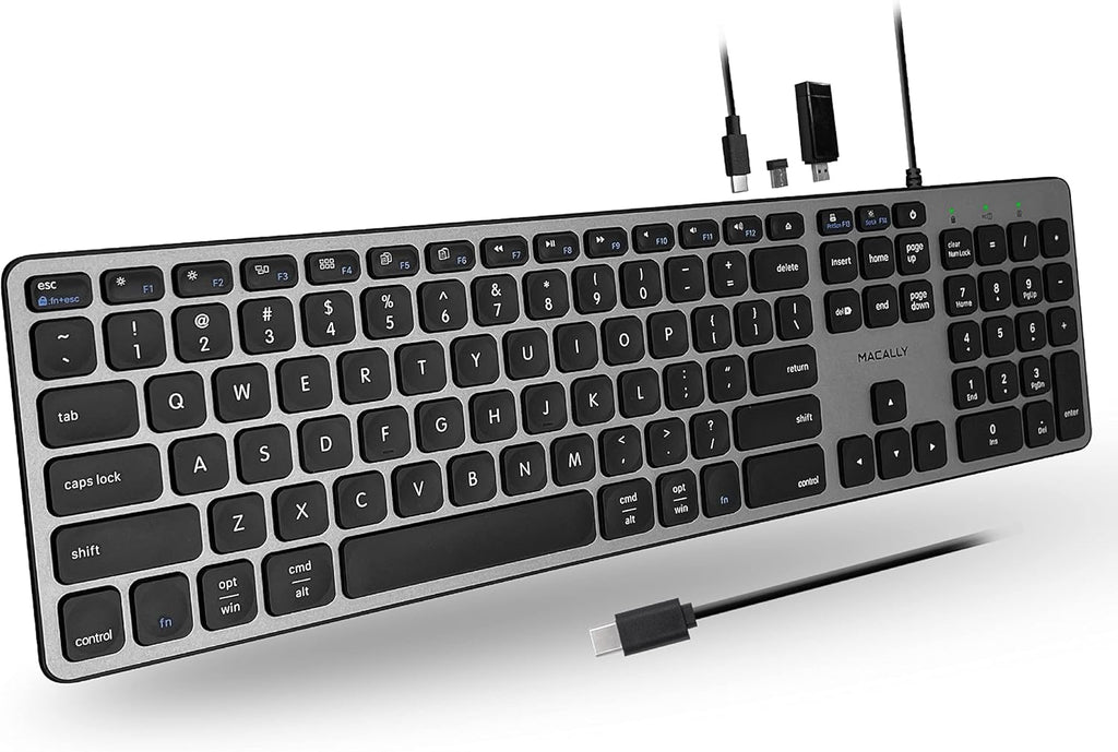 Wired USB C Keyboard with USB Ports P507354