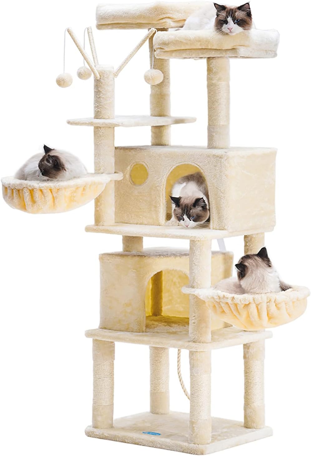 Light Grey Cat Tree with Scratching Posts U24287