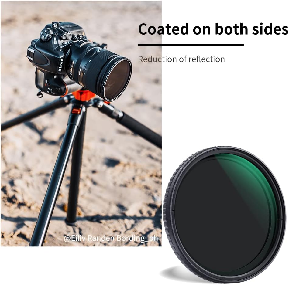 67mm Variable ND Filter ND32-ND512 (5-9 Stops) HD Neutral Density Lens Filter Pack of 2 A3338