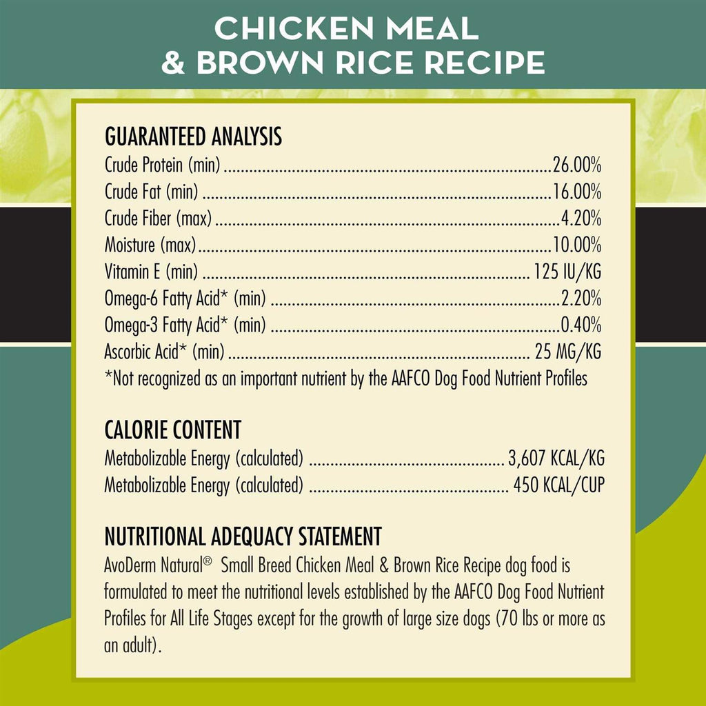 Natural Chicken Meal & Brown Rice Small Breed Adult Dog Food L60087