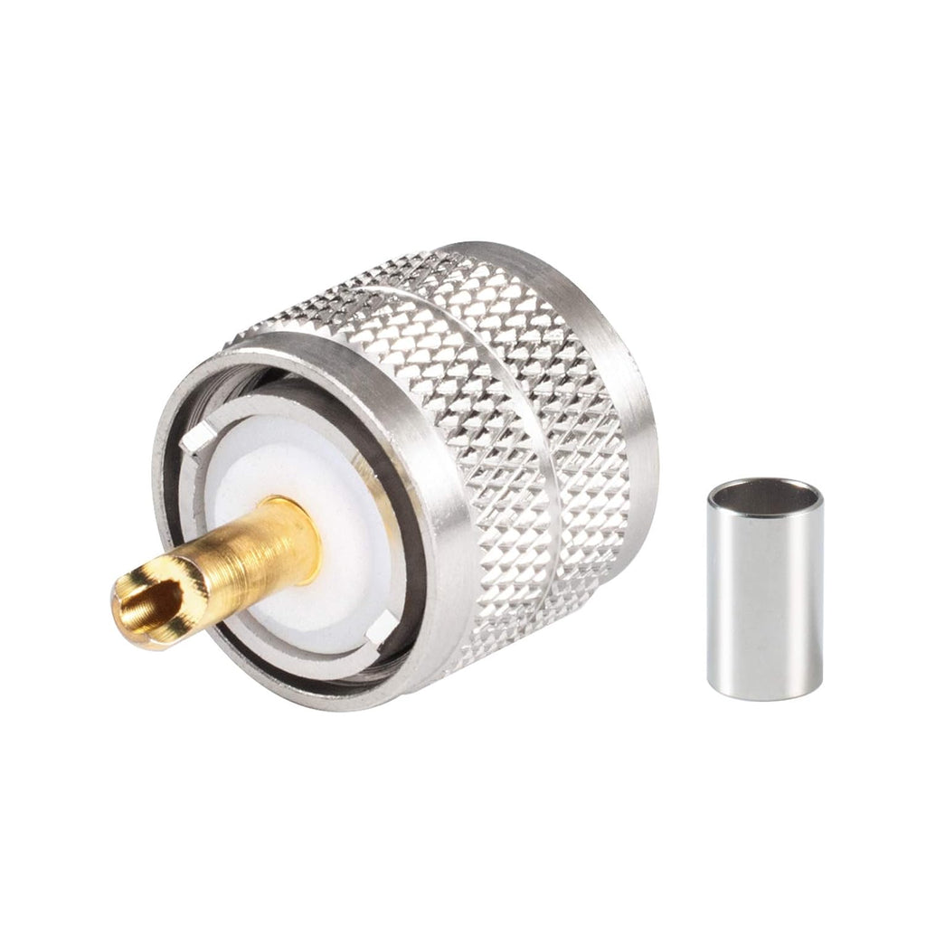 （Pack of 10） UHF Male PL-259 Plug Crimp for RG8X LMR240 Cable Straight RF Coaxial Adapter Connector D955