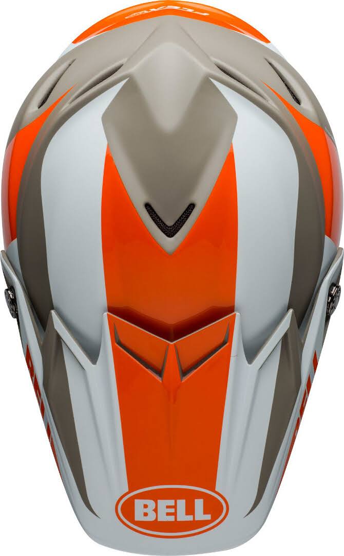 White Orange Sand Moto-9 Helmet Y946