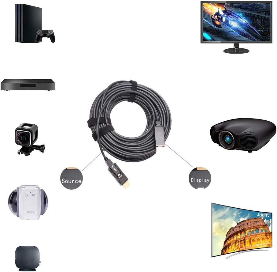 32 Feet Fiber Optic HDMI Cable 4K 60Hz 18Gbps Black 10 Meters G692710