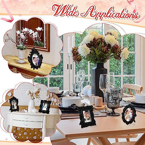 15 Pcs Mini Vintage Frames Oval Table Top Decor (Black) B586