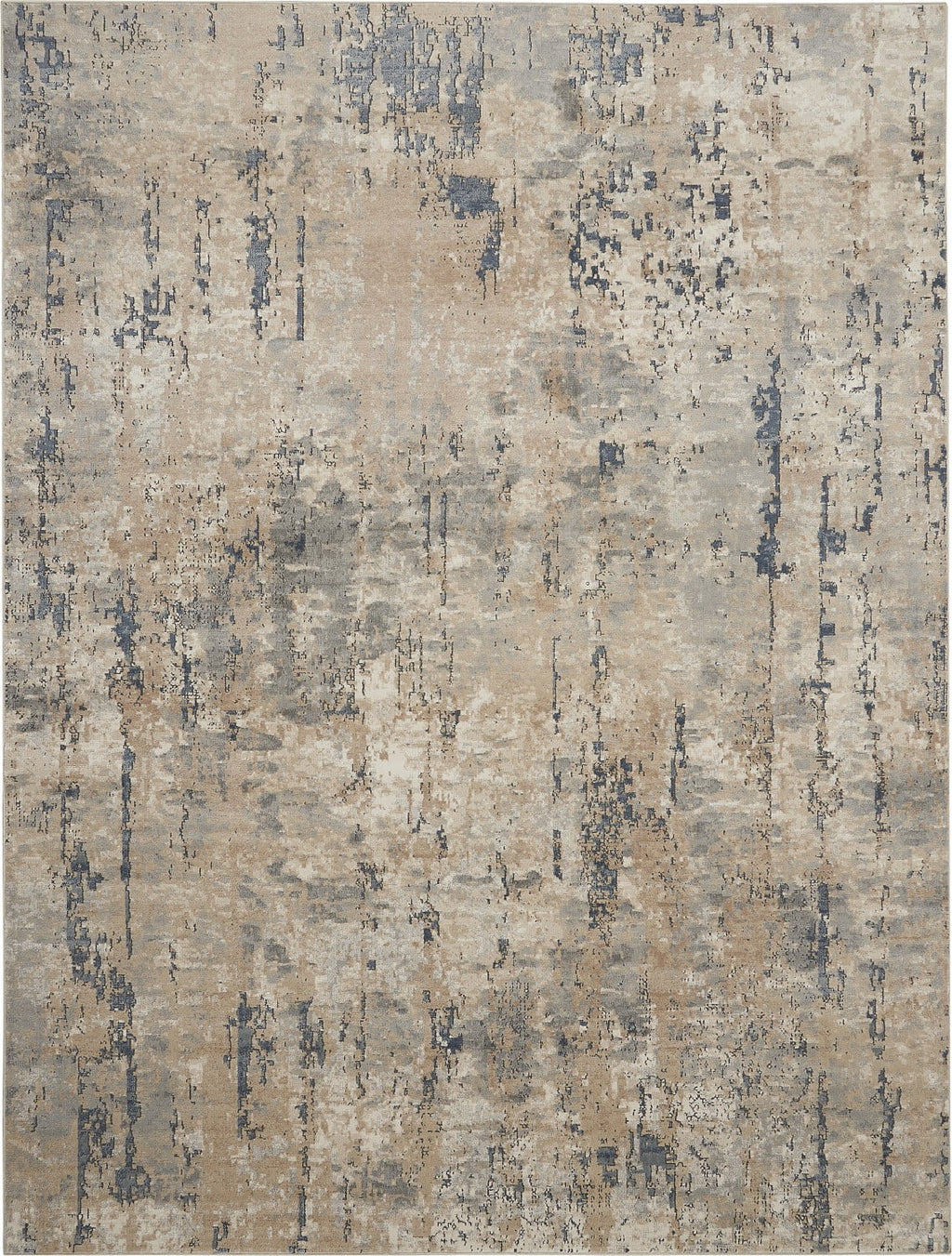 Beige/Grey 10' x 14' Abstract Distressed Area Rug M4752