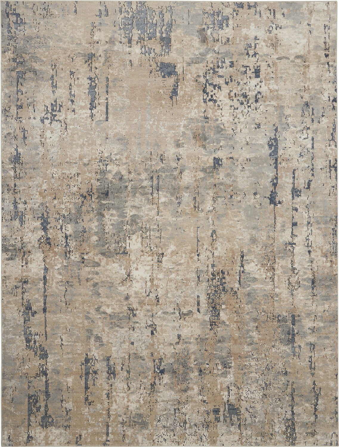 Beige/Grey 10' x 14' Abstract Distressed Area Rug M4752