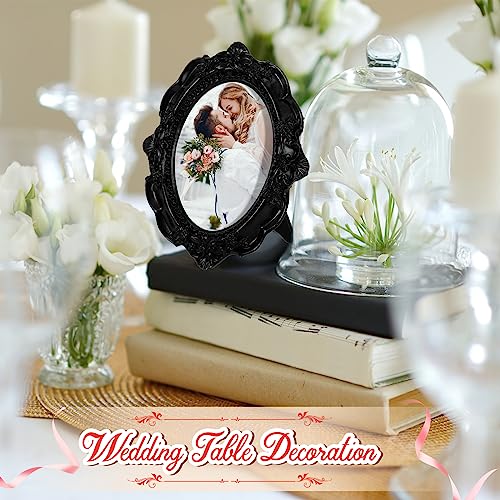 15 Pcs Mini Vintage Frames Oval Table Top Decor (Black) B586