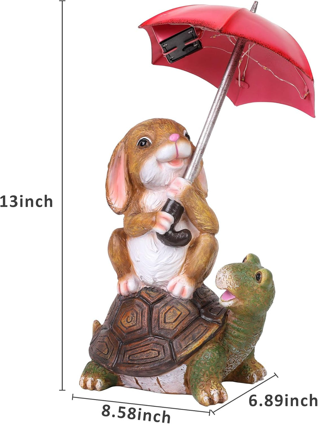 Solar Garden Statues Rabbit Turtle Garden Decor Figurine Lights W665441