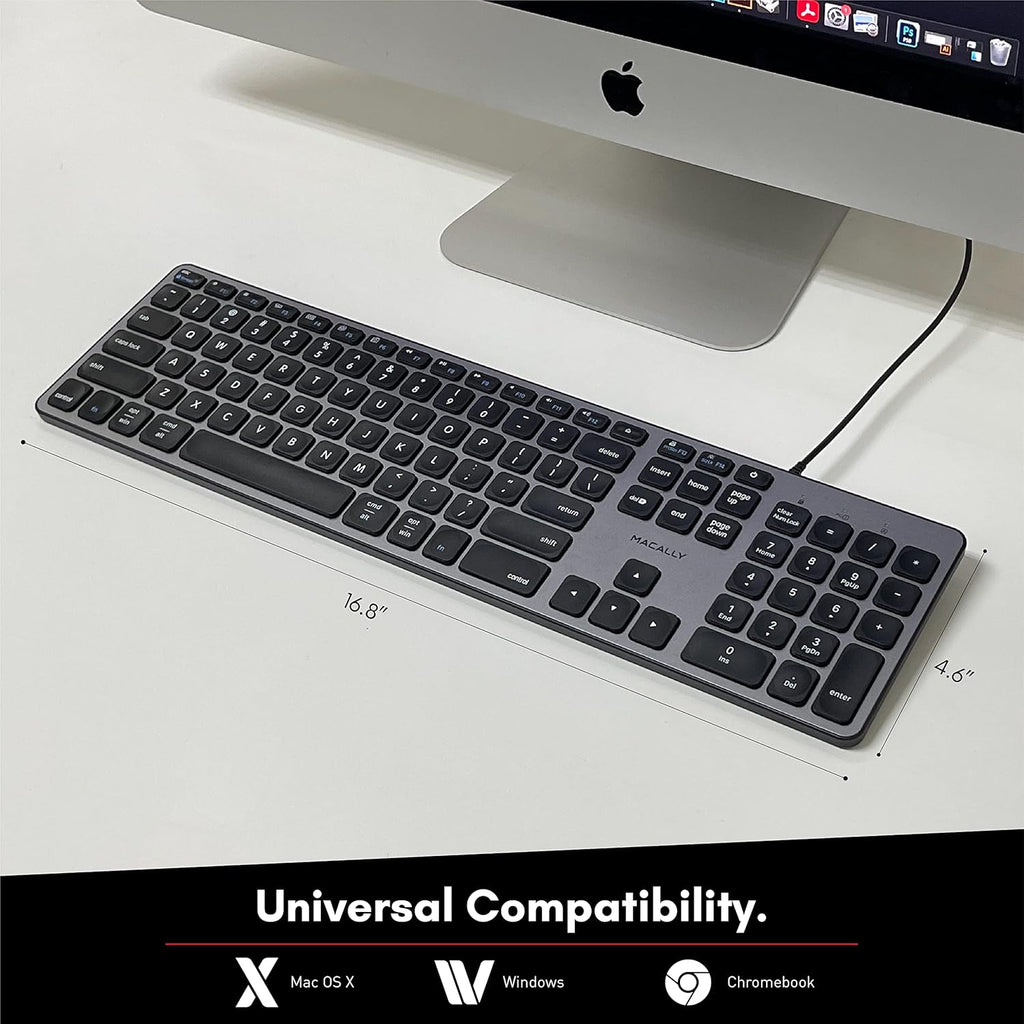 Wired USB C Keyboard with USB Ports P507354