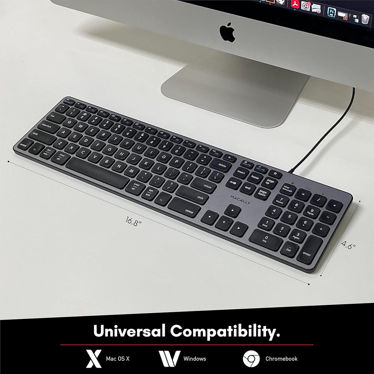 Wired USB C Keyboard with USB Ports P507354