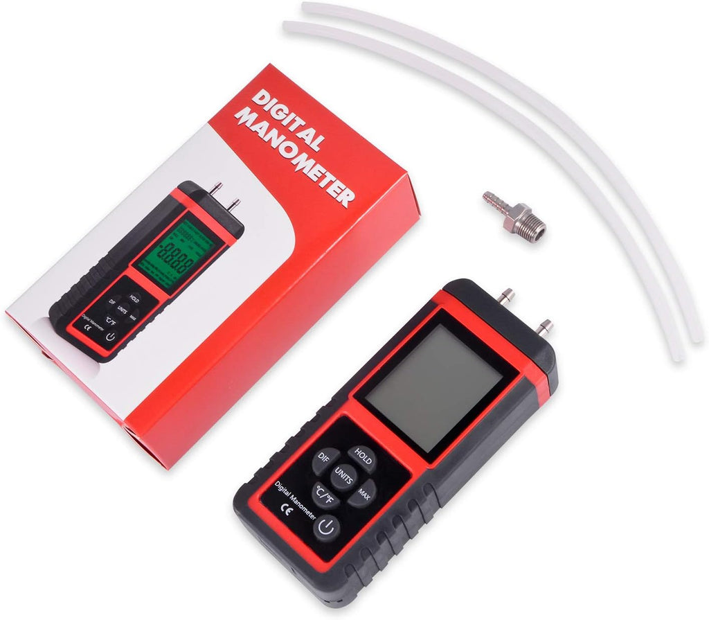 Digital Air Pressure Meter Differential Pressure Gauge Pack of 2 U327