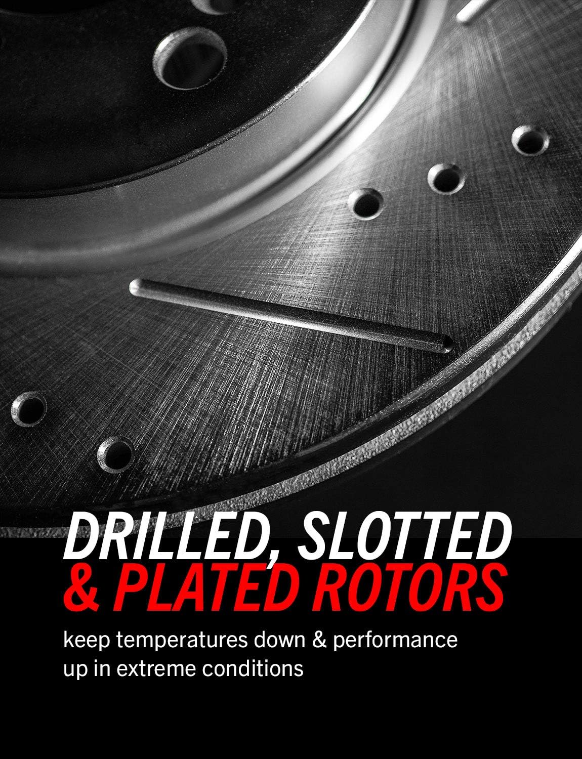 Front Z26 Carbon Fiber Brake Pads with Drilled & Slotted Brake Rotors Kit M2193