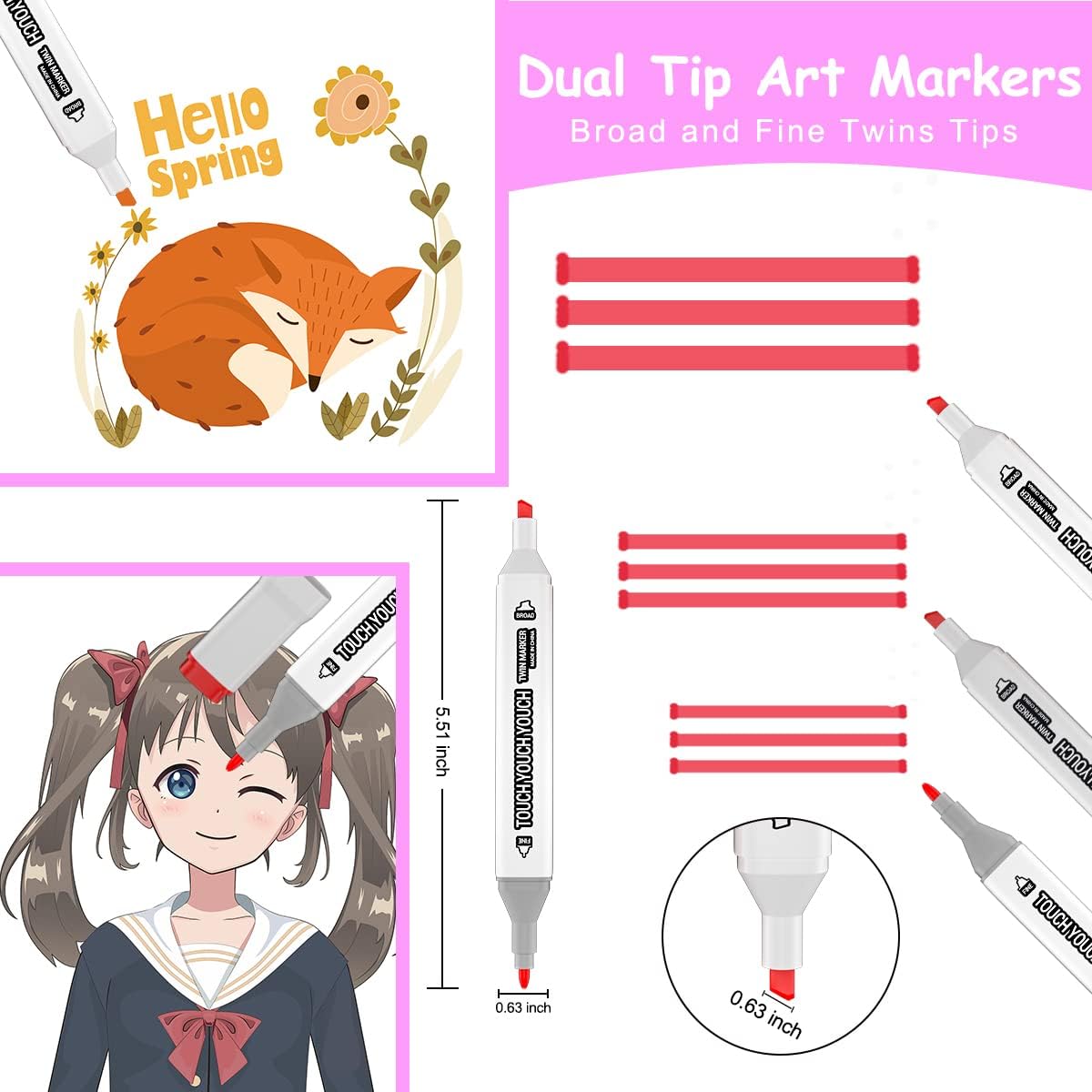 130 Colors Double Tip Alcohol Art Marker Set P117
