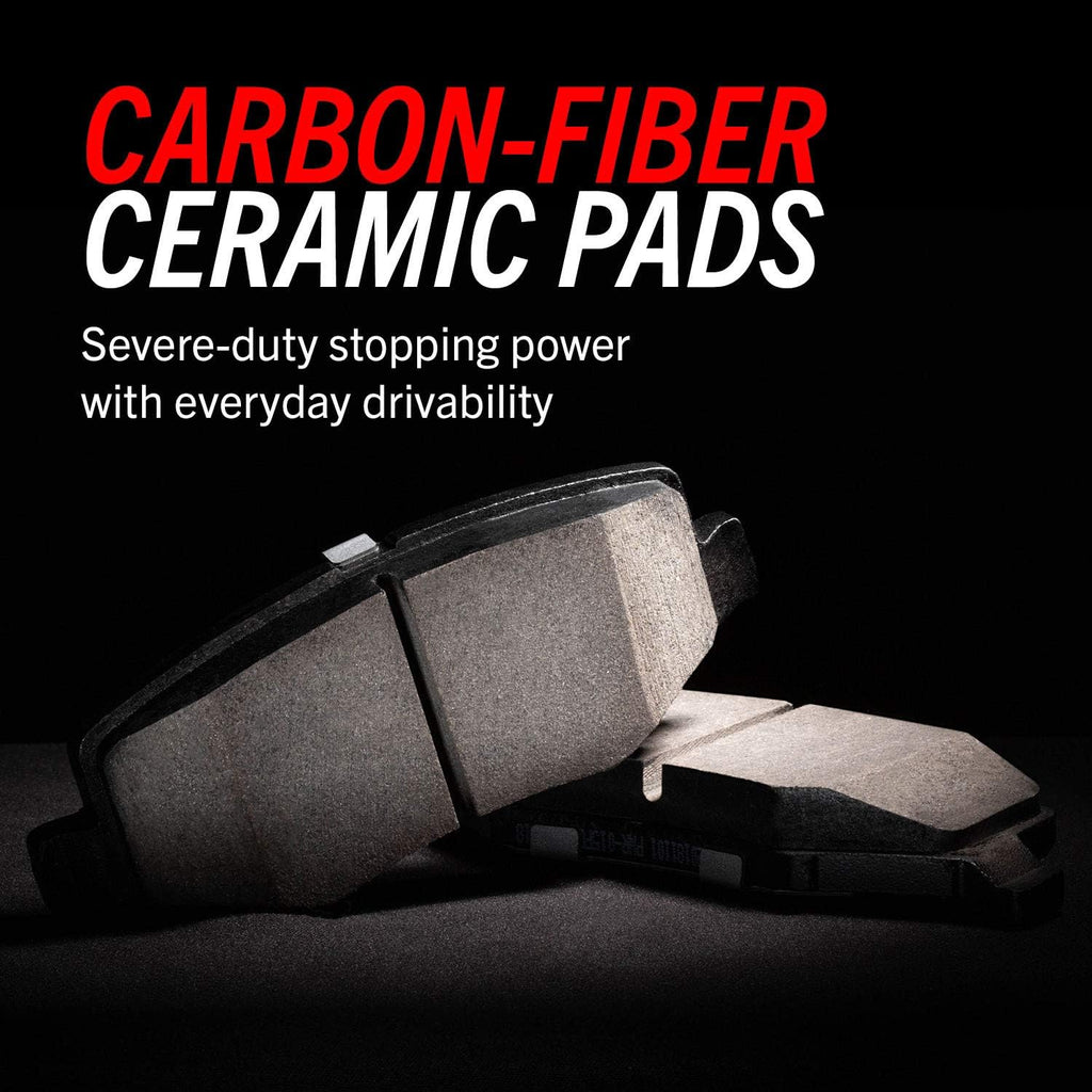 Front Z26 Carbon Fiber Brake Pads with Drilled & Slotted Brake Rotors Kit M2193