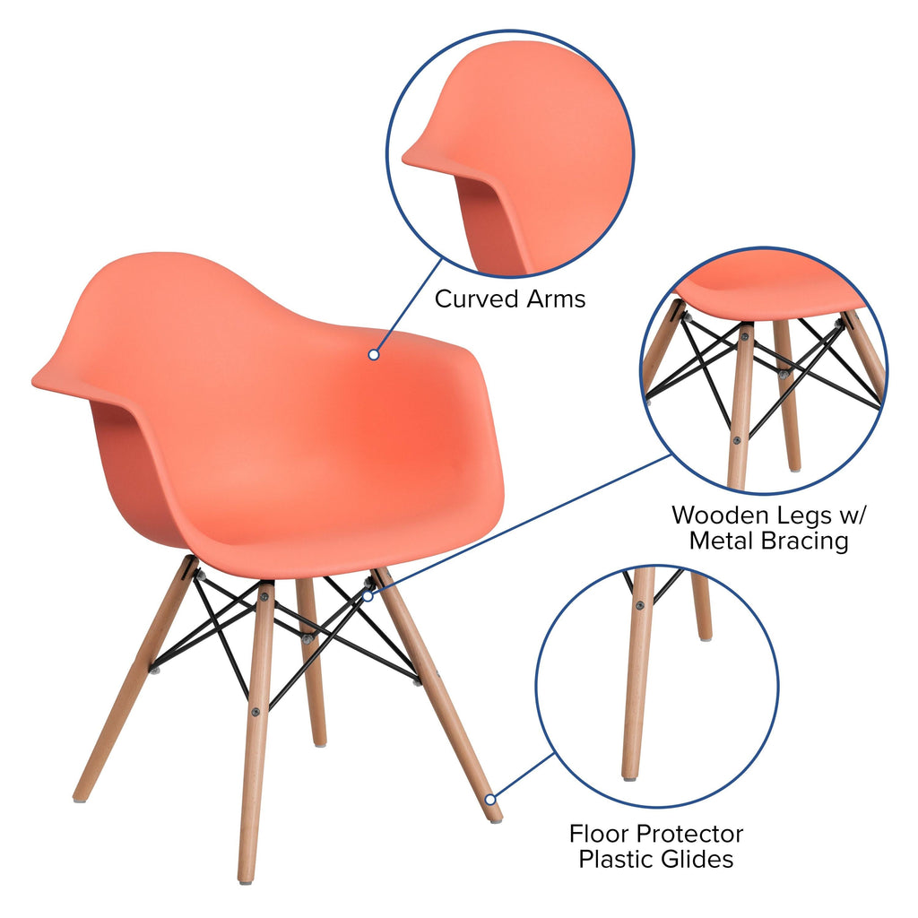 Navy Blue Plastic Arm Chair D588091