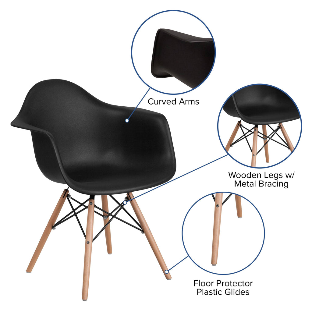 Navy Blue Plastic Arm Chair D588091