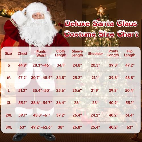 11 Pcs Deluxe Velvet Santa Claus Costume Set Y2243