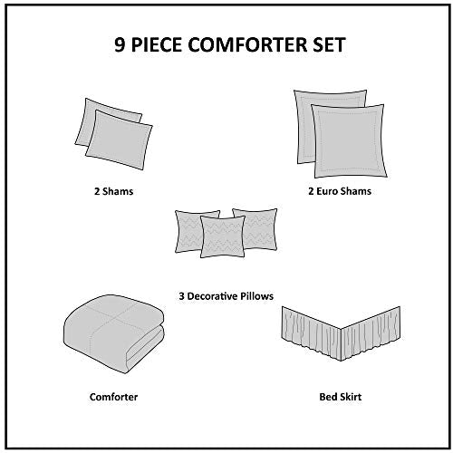 King Blue 9 Piece Comforter Set V307608