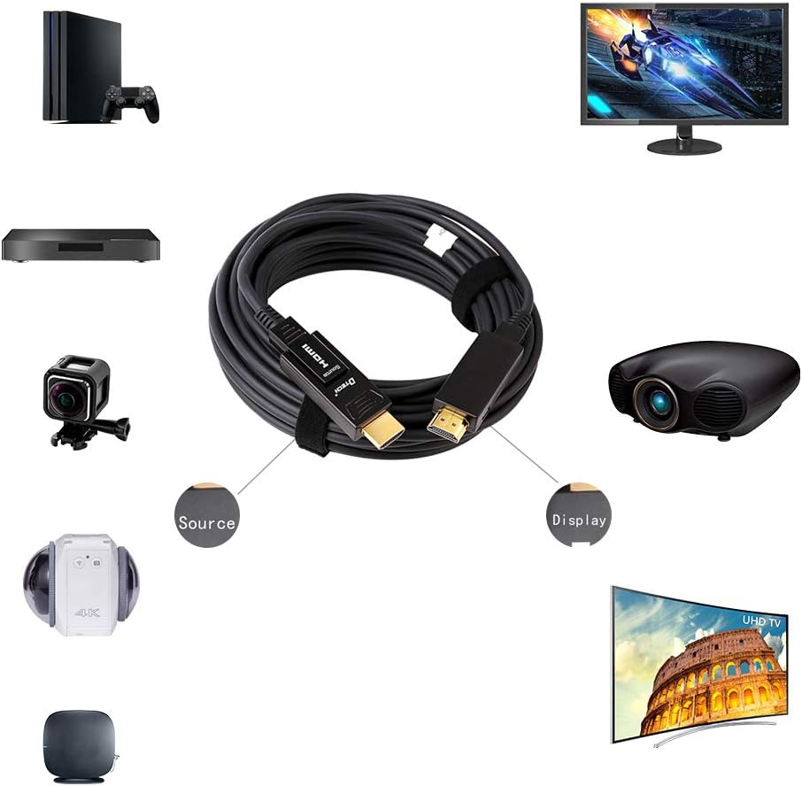 32 Feet Fiber Optic HDMI Cable 4K 60Hz 18Gbps Black 10 Meters G692710